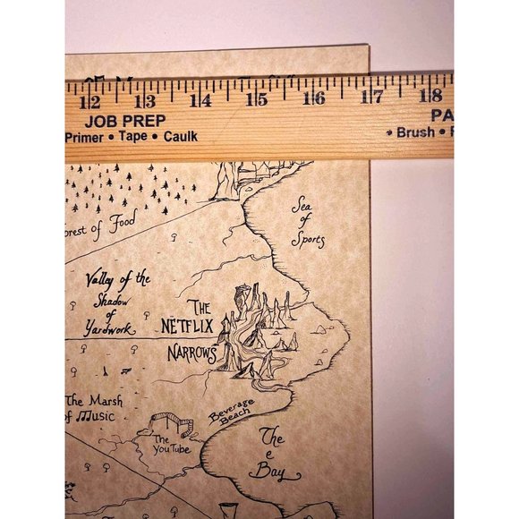 Whimsical Hand-Drawn 'Map of Procrastination' Art Work | NEW - Picture 11 of 12